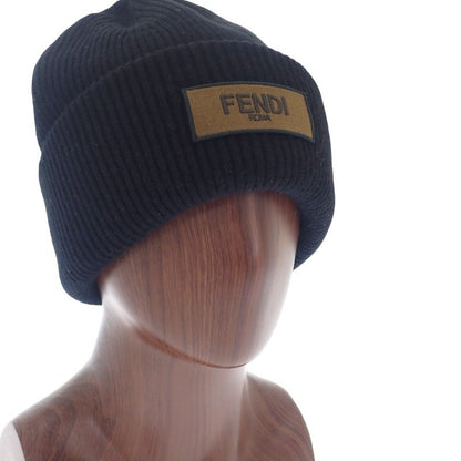 Fendi Wool Vinyl Knit Cap Black