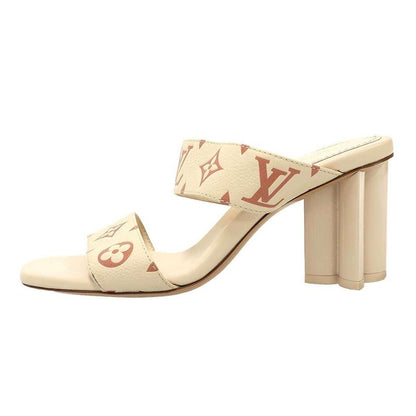 Louis Vuitton Silhouette Line Mule Monogram Empreinte Sandals Beige Pink 36.5