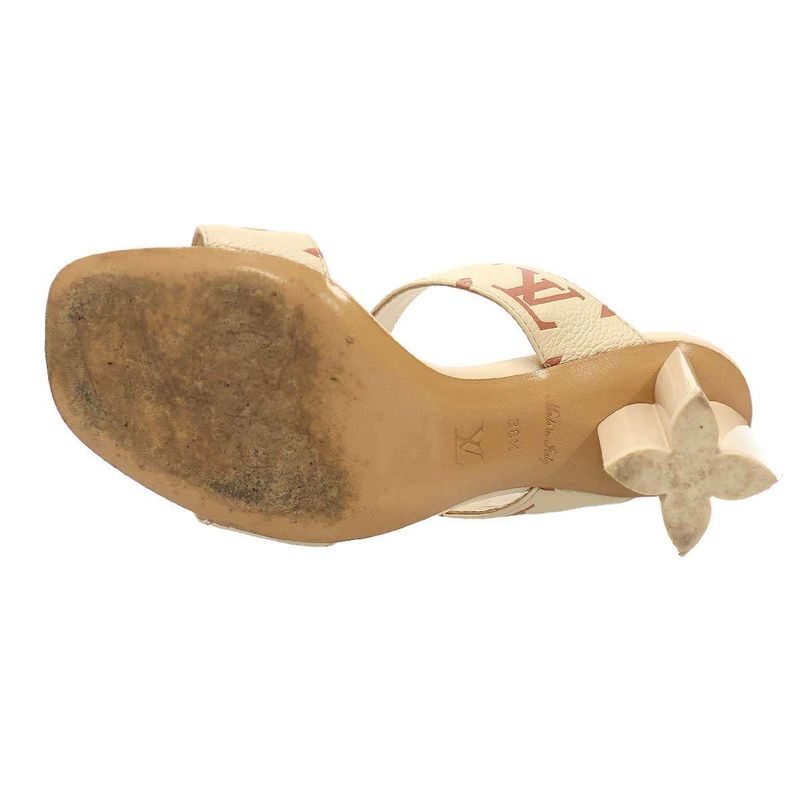 Louis Vuitton Silhouette Line Mule Monogram Empreinte Sandals Beige Pink 36.5
