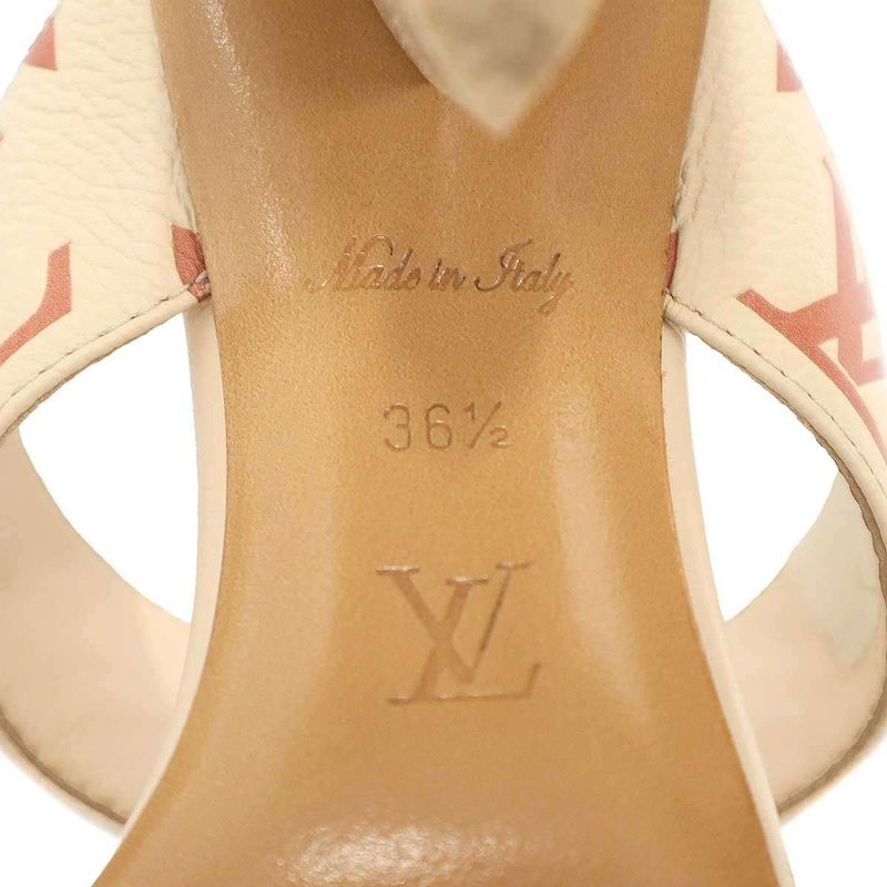 Louis Vuitton Silhouette Line Mule Monogram Empreinte Sandals Beige Pink 36.5