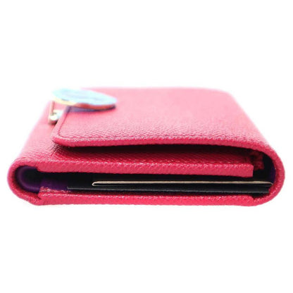Bvlgari Trifold Leather Clip Wallet Pink