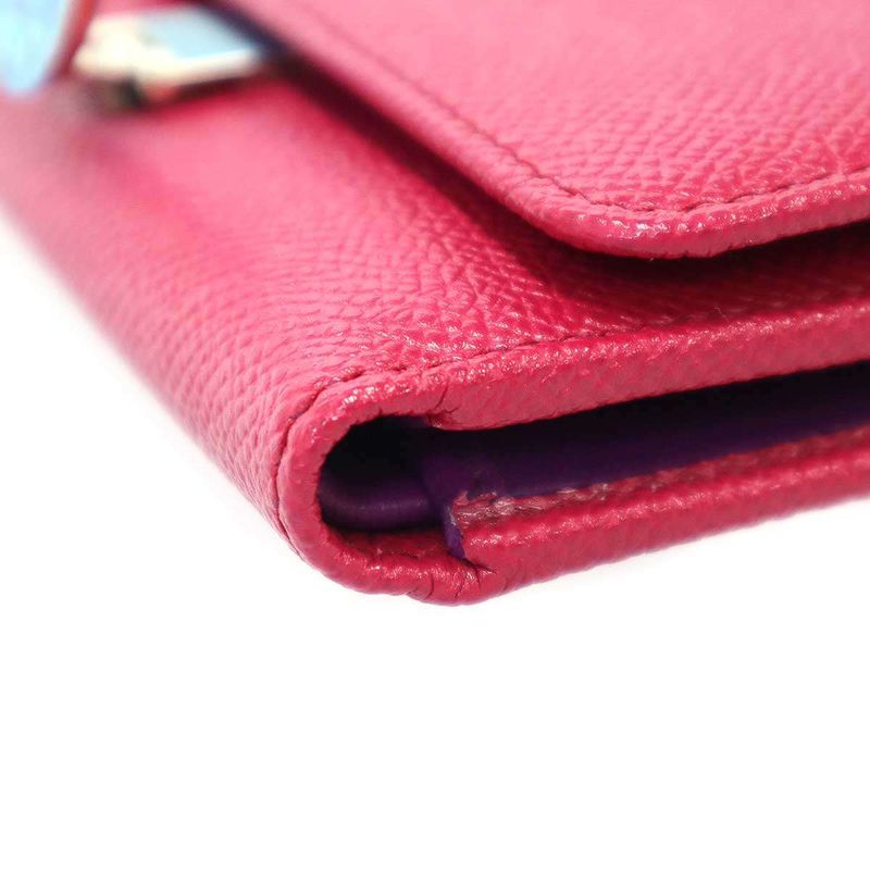 Bvlgari Trifold Leather Clip Wallet Pink