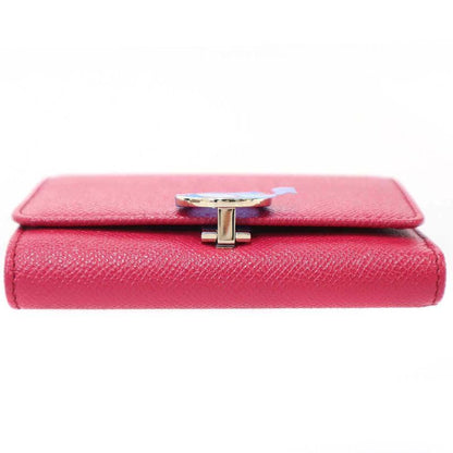 Bvlgari Trifold Leather Clip Wallet Pink