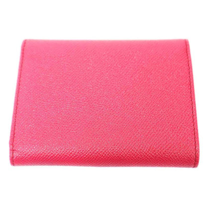 Bvlgari Trifold Leather Clip Wallet Pink