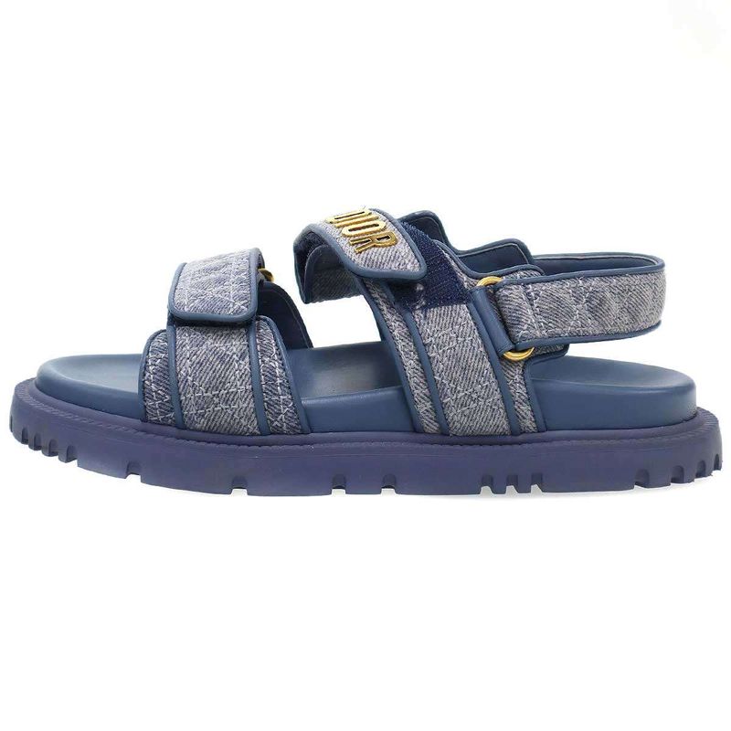 Dior Christian Act Cannage Denim Strap Sandals Blue 36.5