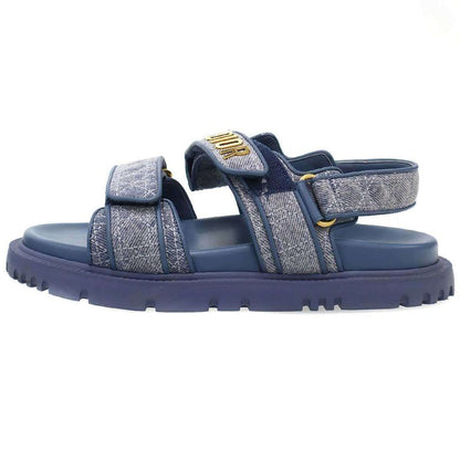 Dior Christian Act Cannage Denim Strap Sandals Blue 36.5