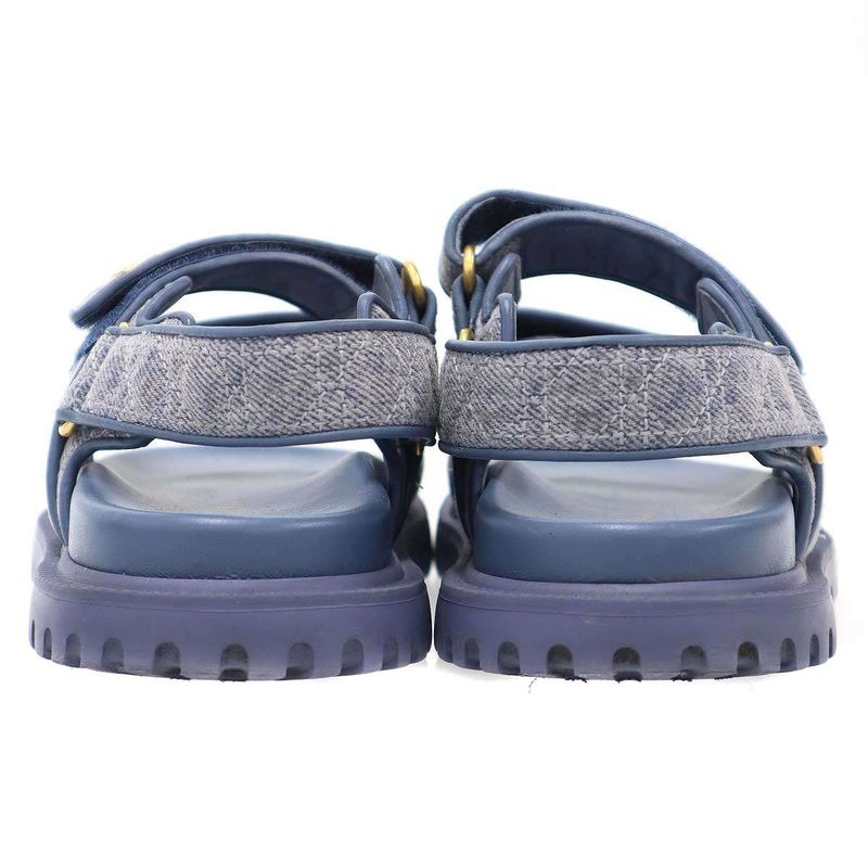 Dior Christian Act Cannage Denim Strap Sandals Blue 36.5