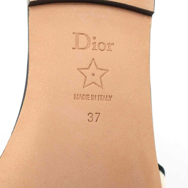 Dior Christian Dway Miss Slide Sandals Navy White 37