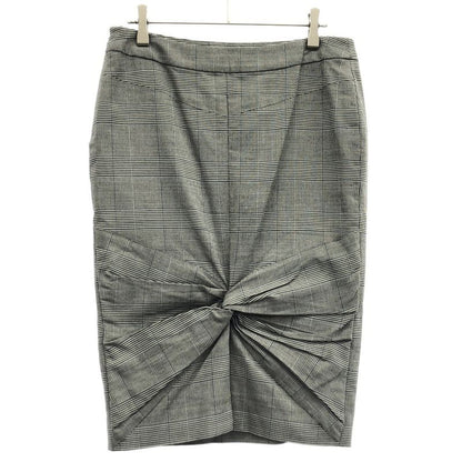 Dior Christian Glen Check Tight Skirt Gray