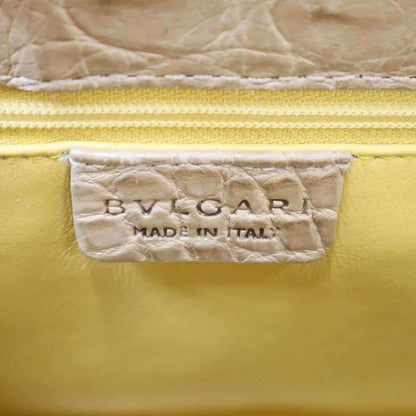 Bvlgari Twist Bag Small Leather Fabric Combination Handbag Beige