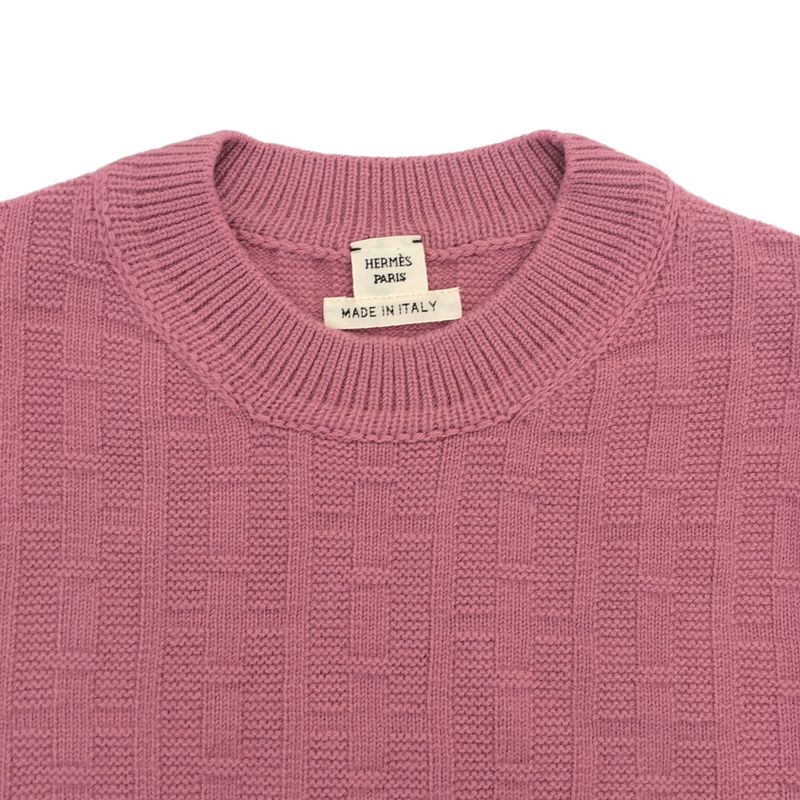 Hermes Jaggery Knit Sweater Pink 34