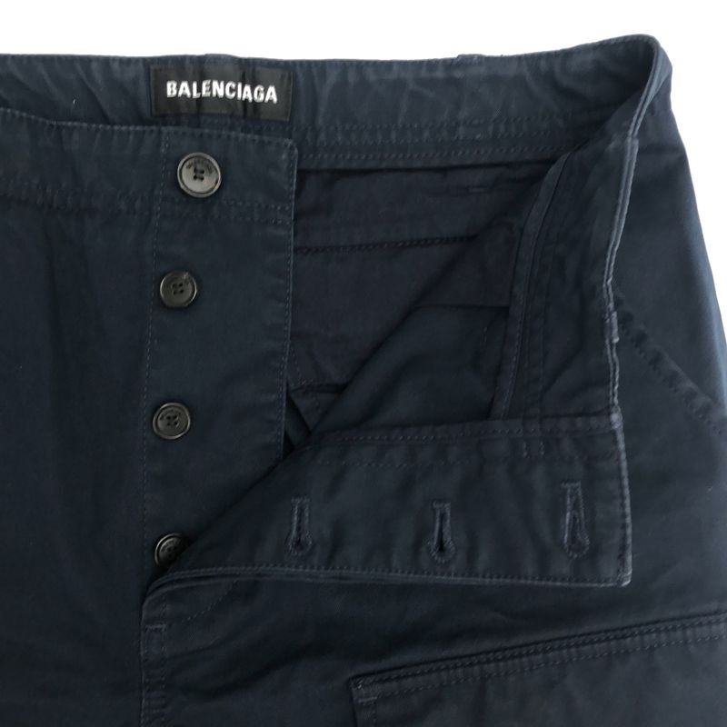 Balenciaga Cotton Cargo Pants Navy 44