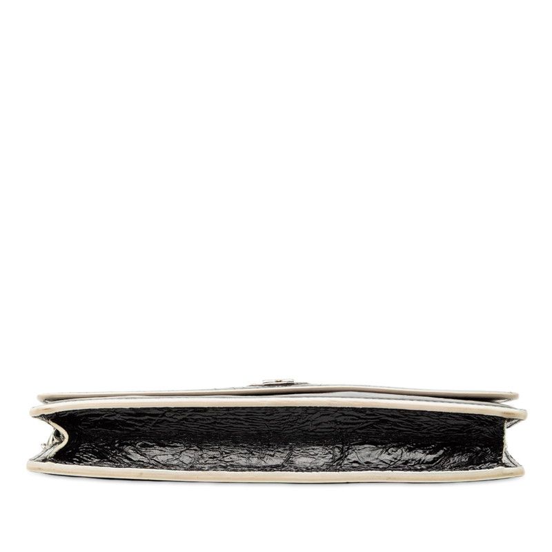 Diorama Chain Wallet Shoulder Bag Black White Leather Dior