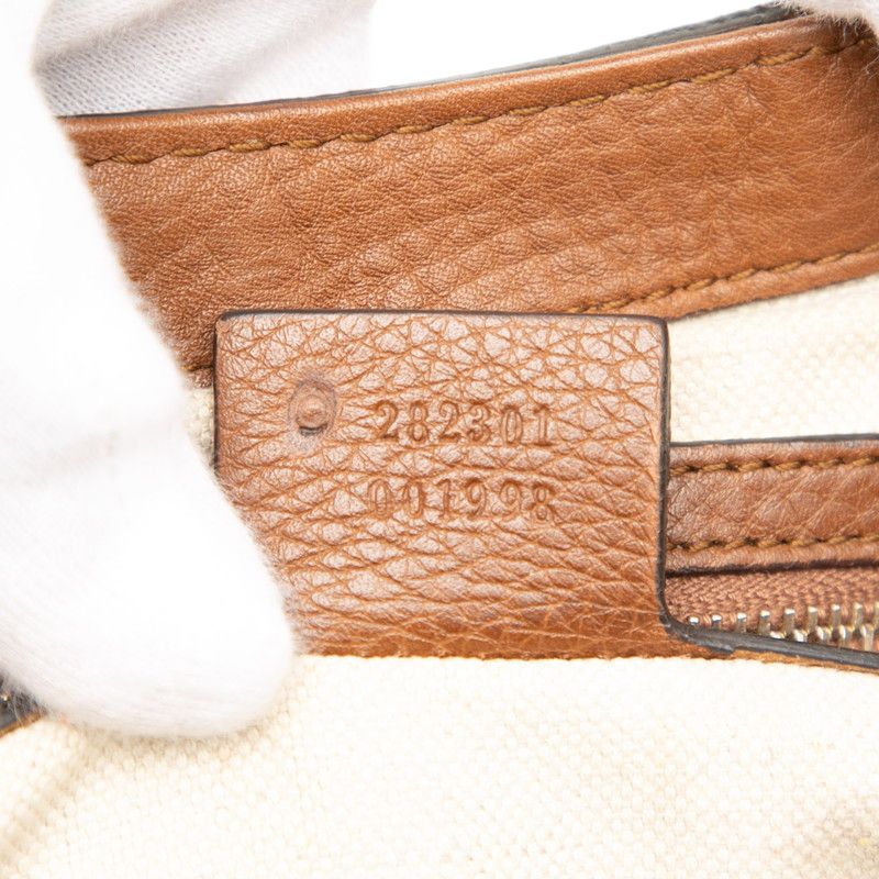 Gucci GG Canvas Bamboo Bella 2-Way Shoulder Bag Brown Beige