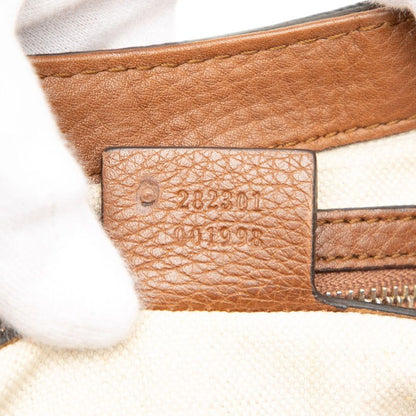 Gucci GG Canvas Bamboo Bella 2-Way Shoulder Bag Brown Beige