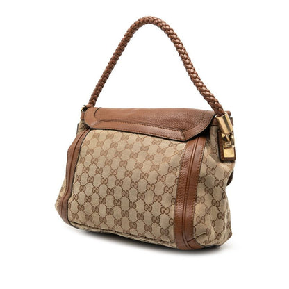 Gucci GG Canvas Bamboo Bella 2-Way Shoulder Bag Brown Beige