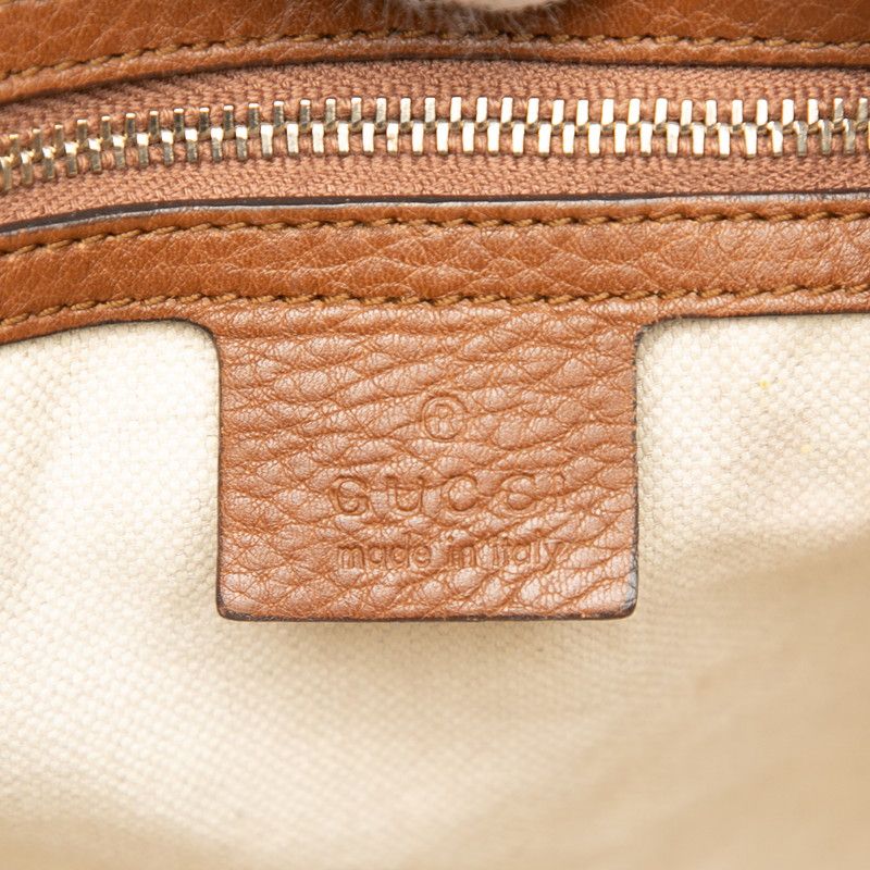 Gucci GG Canvas Bamboo Bella 2-Way Shoulder Bag Brown Beige