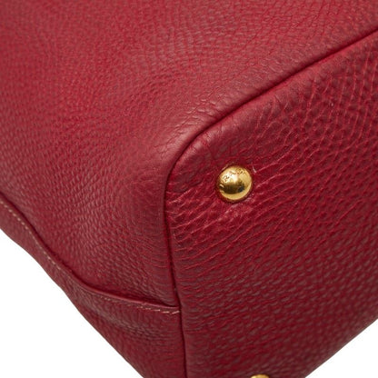 Prada Tote Shoulder Bag 2-Way Red Leather