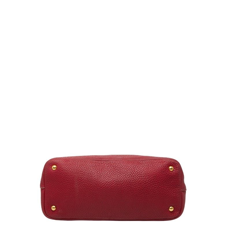 Prada Tote Shoulder Bag 2-Way Red Leather