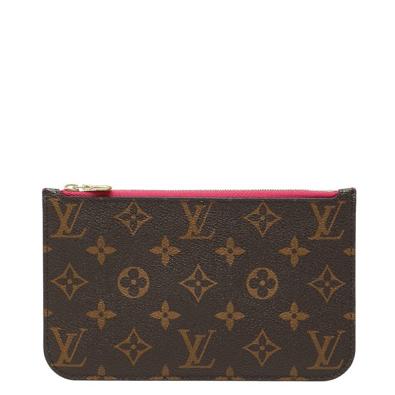 Louis Vuitton Monogram Neverfull PM Attached Pouch Brown Leather