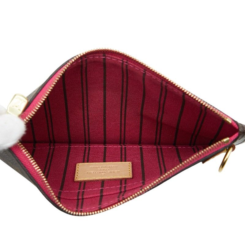 Louis Vuitton Monogram Neverfull PM Attached Pouch Brown Leather