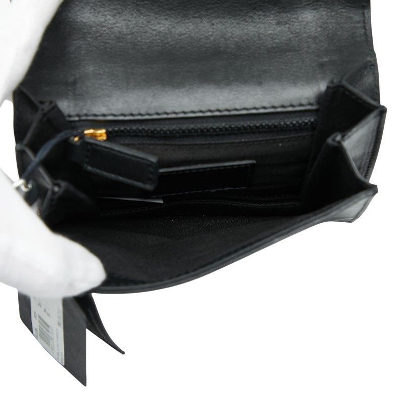 Versace Logo Black Leather