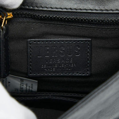 Versace Logo Black Leather