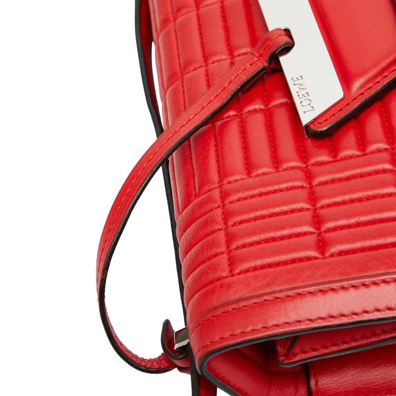 Loewe Barcelona 23 Crossbody Shoulder Bag Red Leather