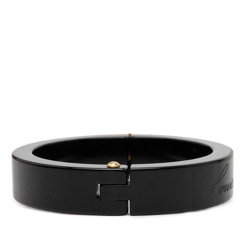 Louis Vuitton Lockme Bangle Bracelet Black Gold Plastic Plated