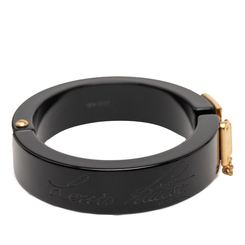 Louis Vuitton Lockme Bangle Bracelet Black Gold Plastic Plated