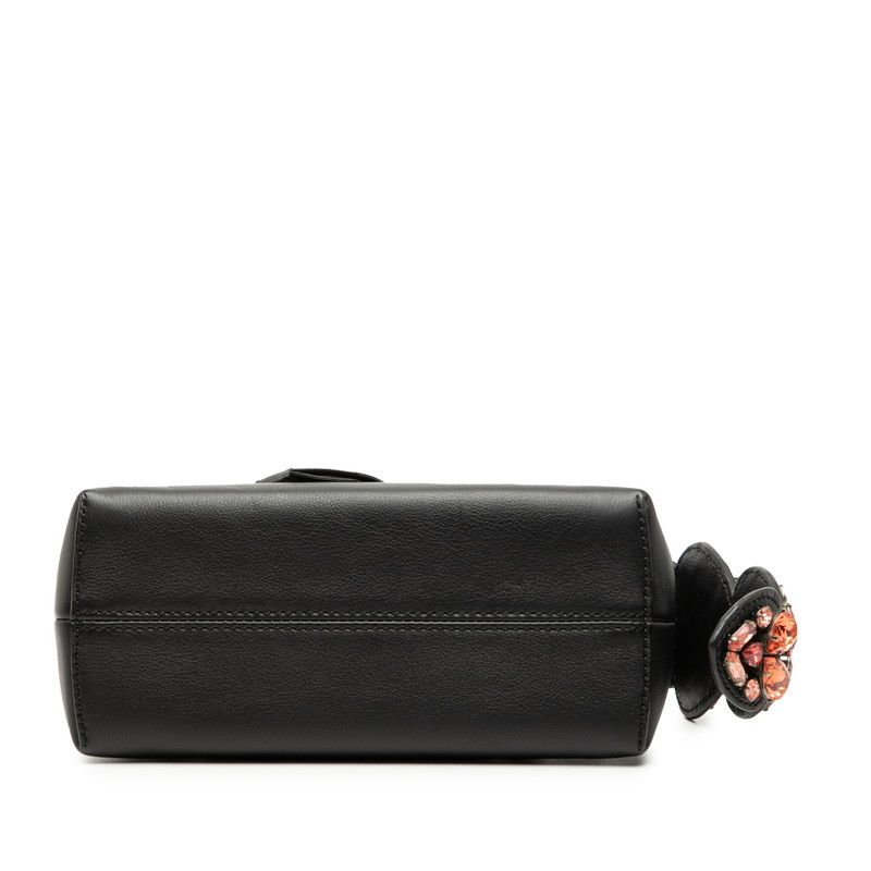 Fendi Vitheway Small 2-Way Shoulder Bag Black Leather Bijou