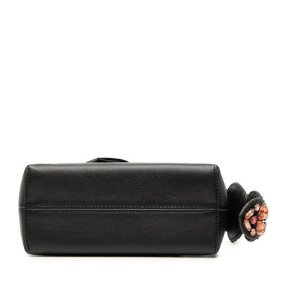 Fendi Vitheway Small 2-Way Shoulder Bag Black Leather Bijou
