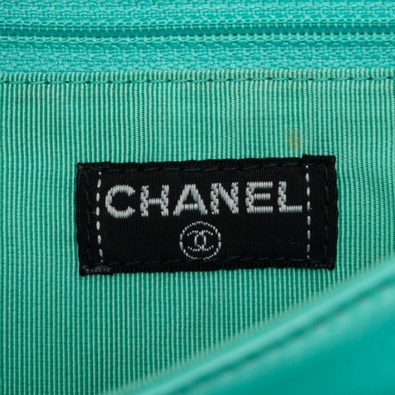Chanel 2.55 Choco Bar Chain Shoulder Bag Turquoise Blue Lambskin
