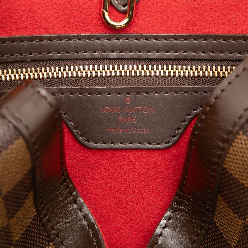 Louis Vuitton Damier Hampstead PM Tote Brown Leather