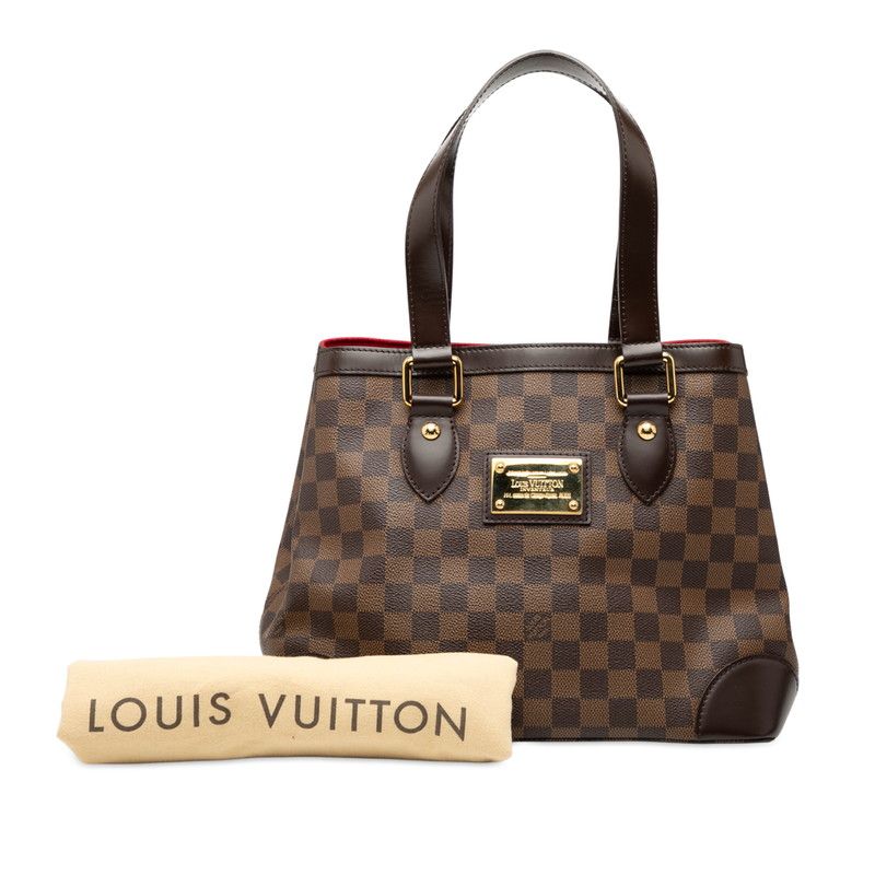 Louis Vuitton Damier Hampstead PM Tote Brown Leather