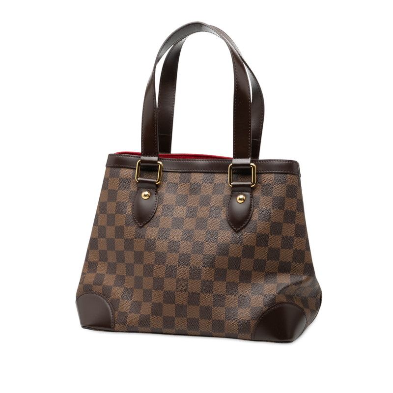 Louis Vuitton Damier Hampstead PM Tote Brown Leather