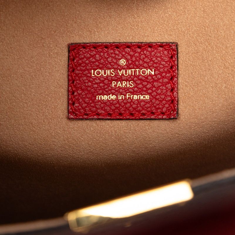 Louis Vuitton Monogram Flandrine Tote Brown Red Leather