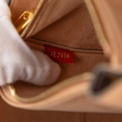 Louis Vuitton Monogram Flandrine Tote Brown Red Leather