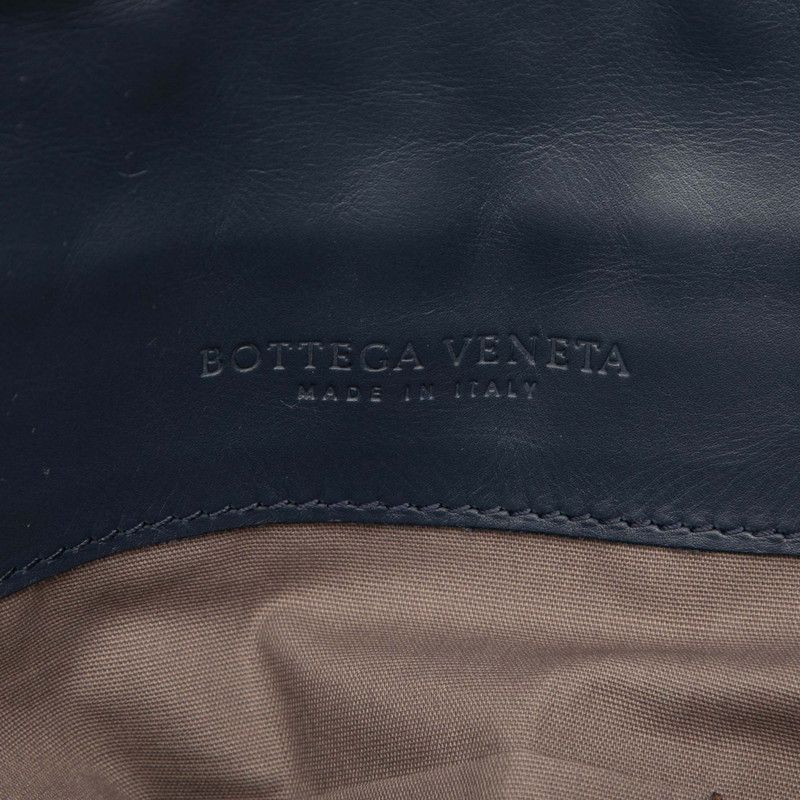 Bottega Veneta Intrecciato Crossbody Shoulder Bag Navy Leather
