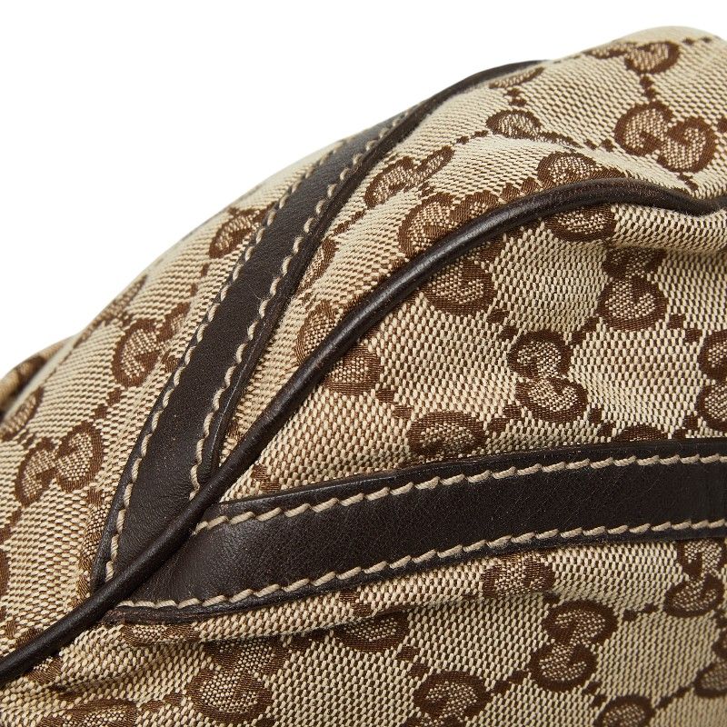 Gucci GG Canvas Abbey Crossbody Shoulder Bag Beige Brown