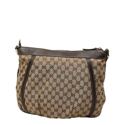 Gucci GG Canvas Abbey Crossbody Shoulder Bag Beige Brown