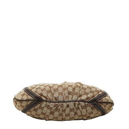 Gucci GG Canvas Abbey Crossbody Shoulder Bag Beige Brown