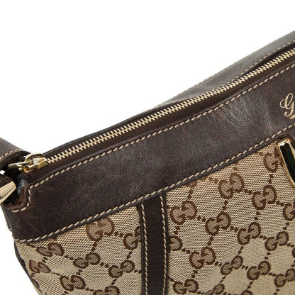 Gucci GG Canvas Abbey Crossbody Shoulder Bag Beige Brown