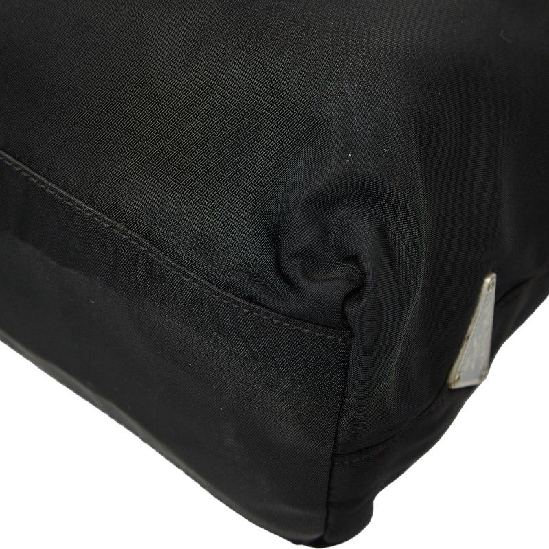 Prada Tote Black Nylon Plastic