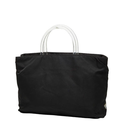 Prada Tote Black Nylon Plastic