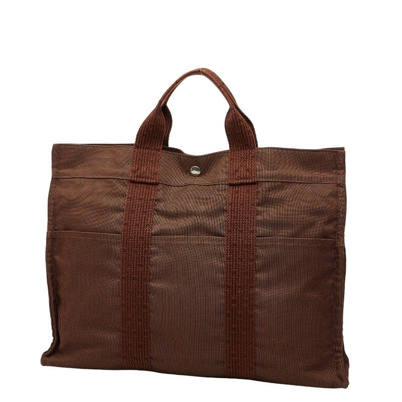 Hermes Her Line Tote MM Brown Canvas