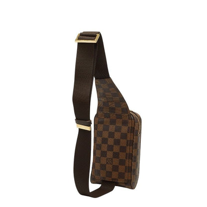 Louis Vuitton Damier Geronimos Body Bag Brown Leather