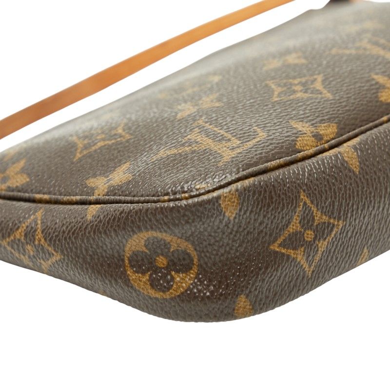 Louis Vuitton Monogram Pochette Accessoire Handbag Brown Leather