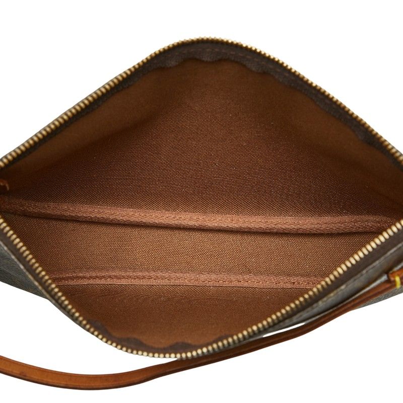 Louis Vuitton Monogram Pochette Accessoire Handbag Brown Leather