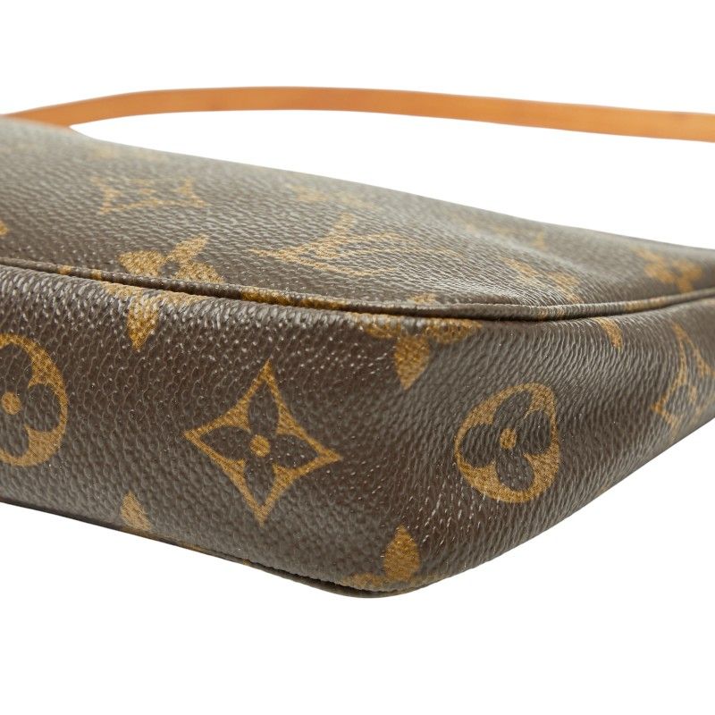 Louis Vuitton Monogram Pochette Accessoire Handbag Brown Leather